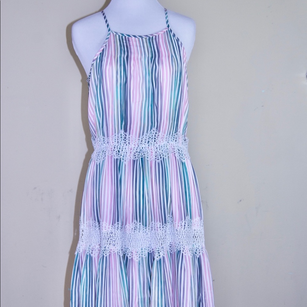 Catherine Malandrino Lace Trim Knee Length Dress